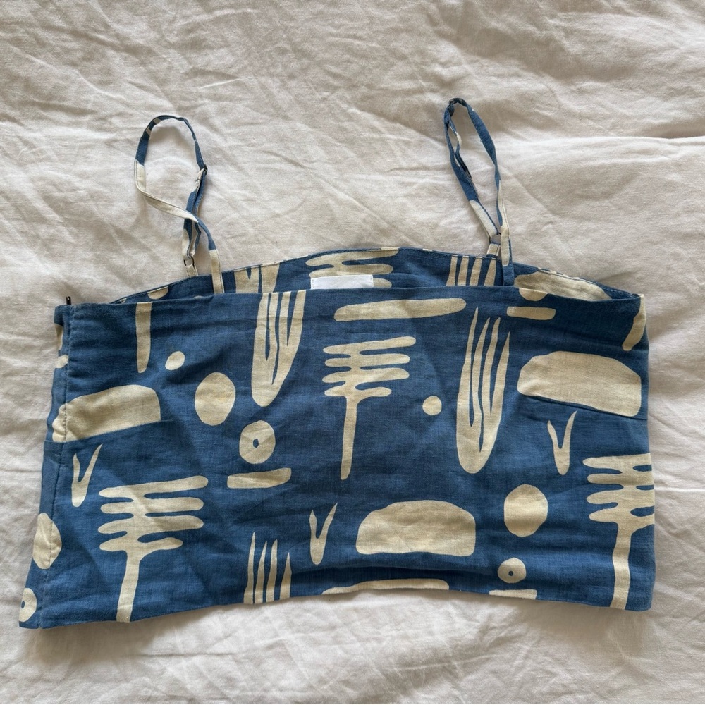 Bel Kazan June Linen Top in Blue Ledo - Picture 5 of 7